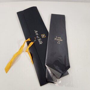 Luca Franzini Mens Navy Blue Neck Tie Rack Art of Silk Italy Never Worn